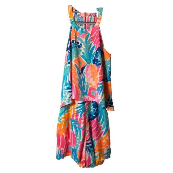 Lilly Pulitzer Pants & Jumpsuits Lilly Pulitzer Edona Romper Goombay‎ Smashed Sz - Picture 1 of 7